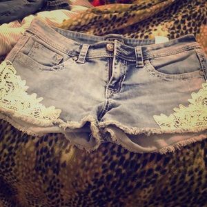 Shyanne denim and lace shorts